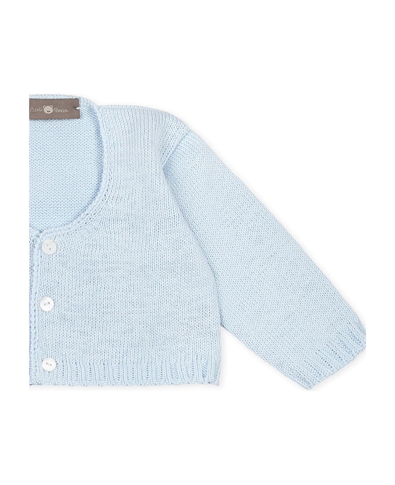 Little Bear Light Blue Cardigan For Baby Boy - Light Blue