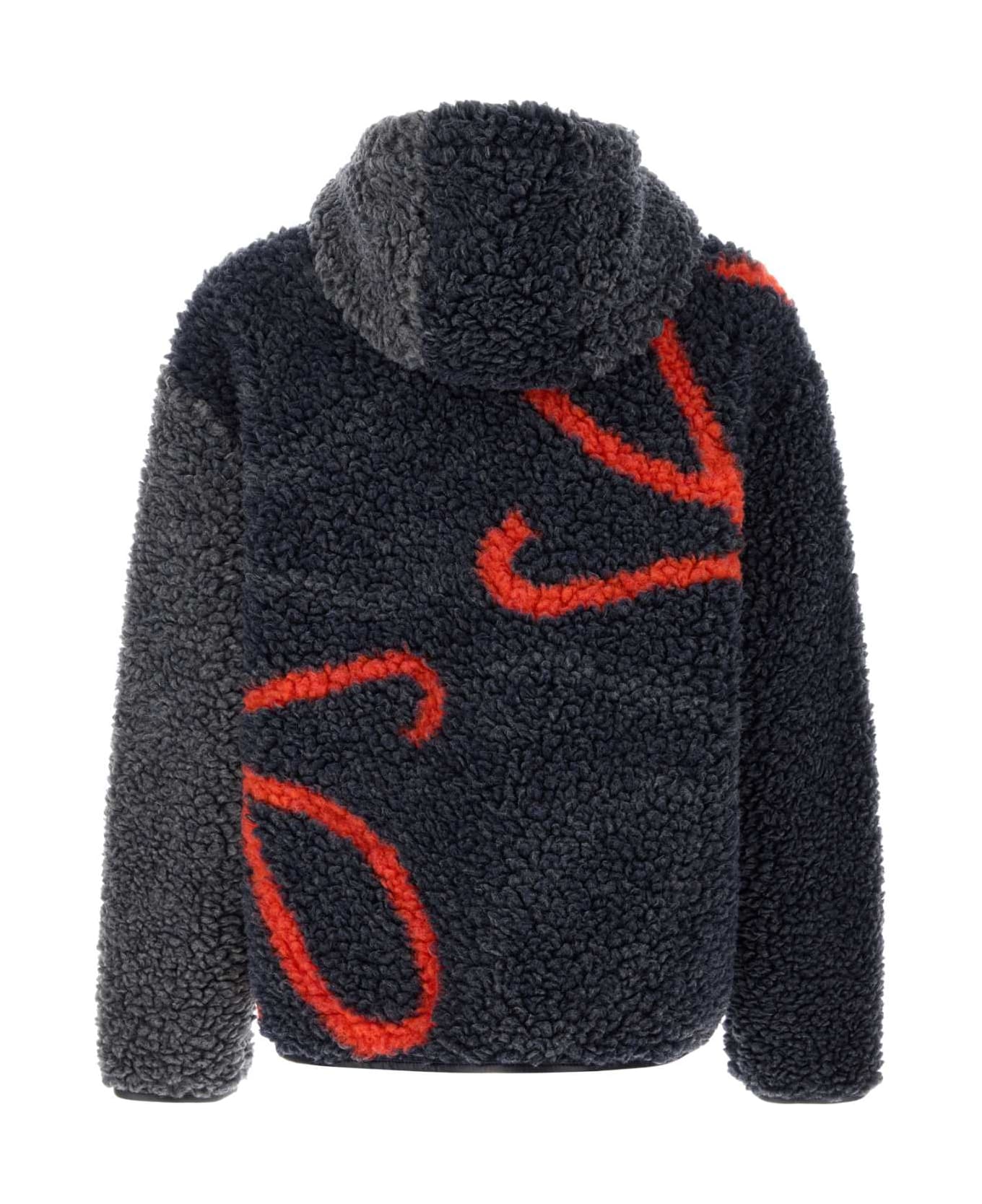 Loewe Blue Pile Oversize Jacket - NAVYORANGE