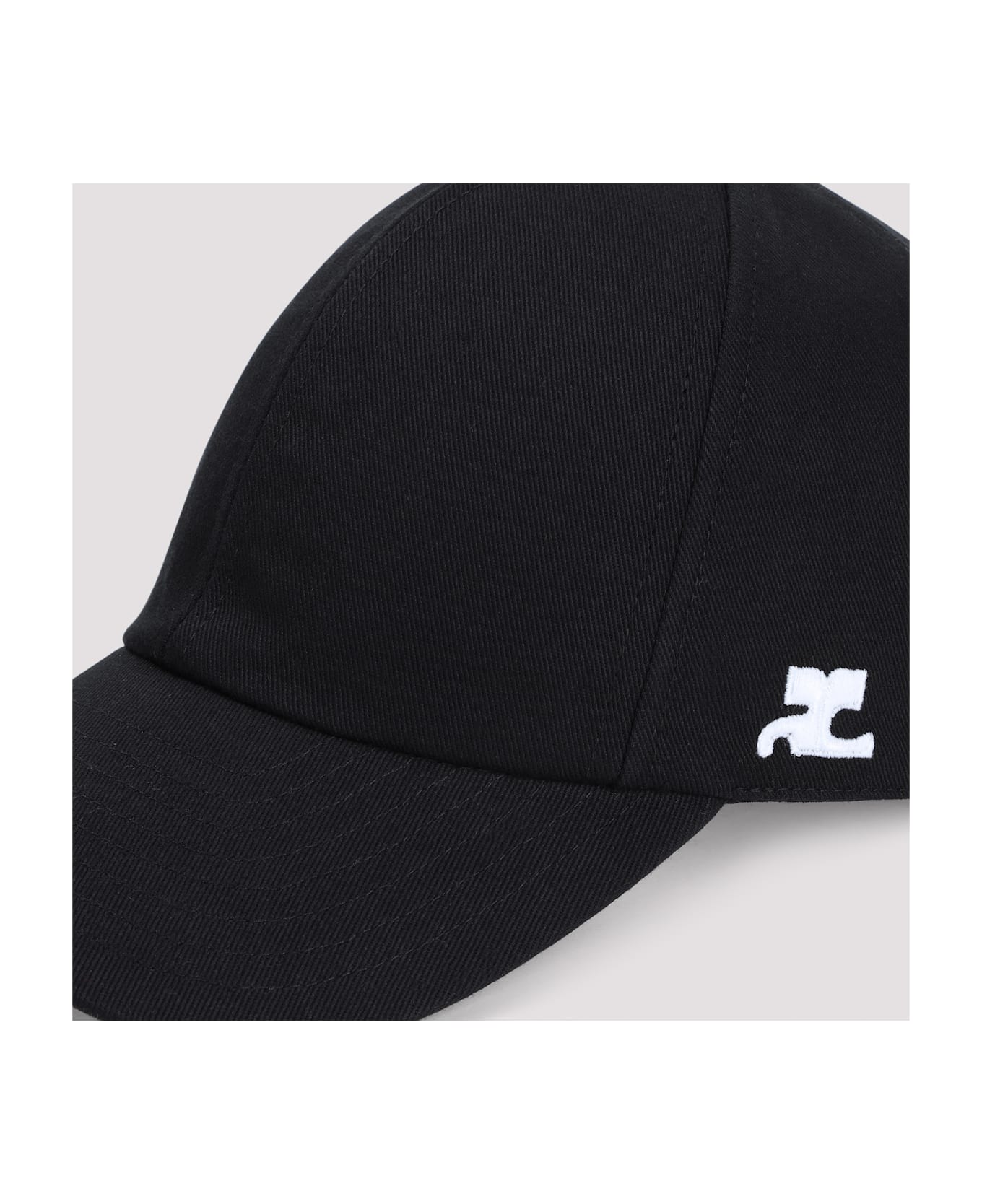 Courrèges Signature Cotton Cap - Black