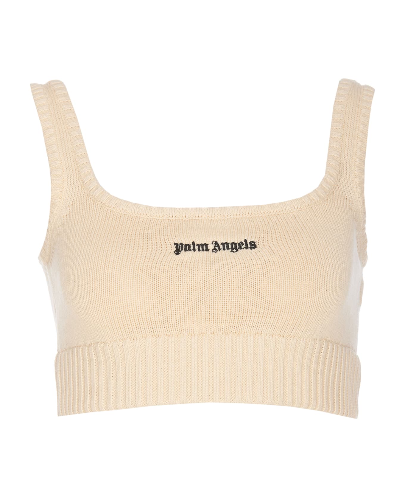 Palm Angels Classic Logo Knit Top - Off White