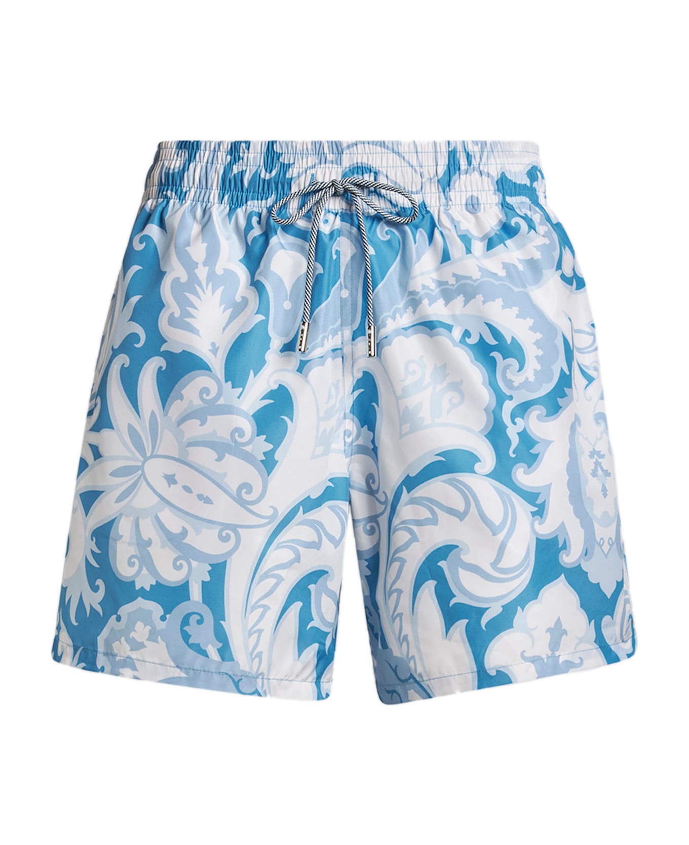 Etro Printed Polyester Swimming Shorts - Blue