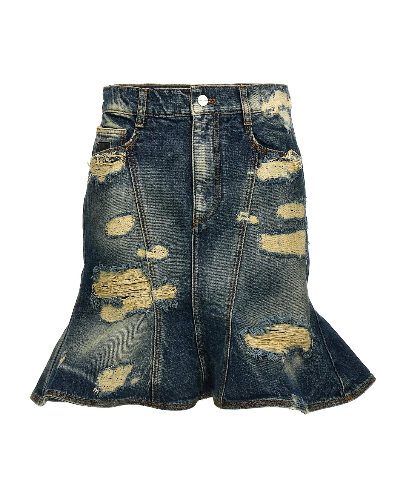 Marc Jacobs 'the Rip And Repair Straight Jean' Skirt - Blue