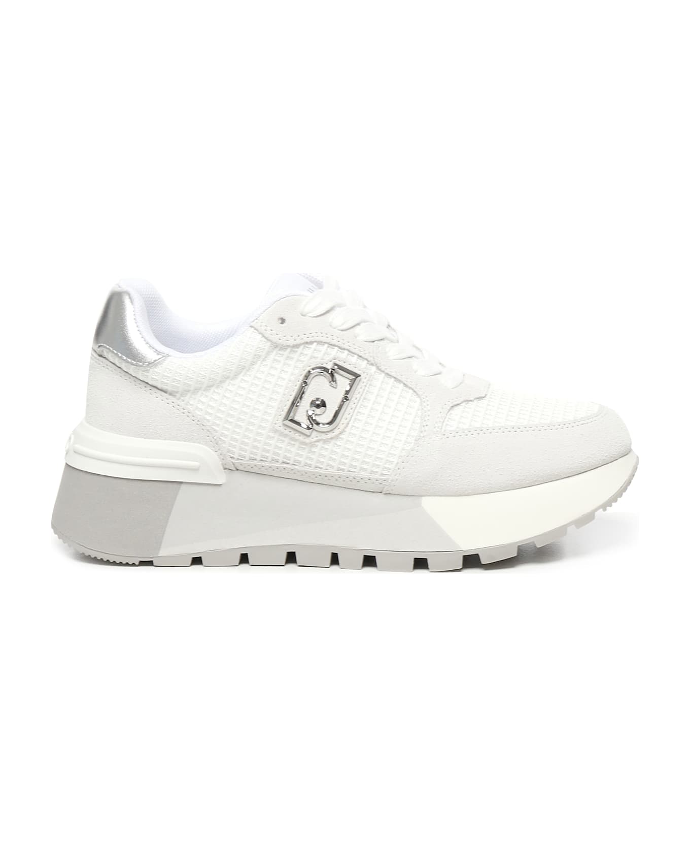 Liu-Jo Suede And Mesh Platform Sneakers - White