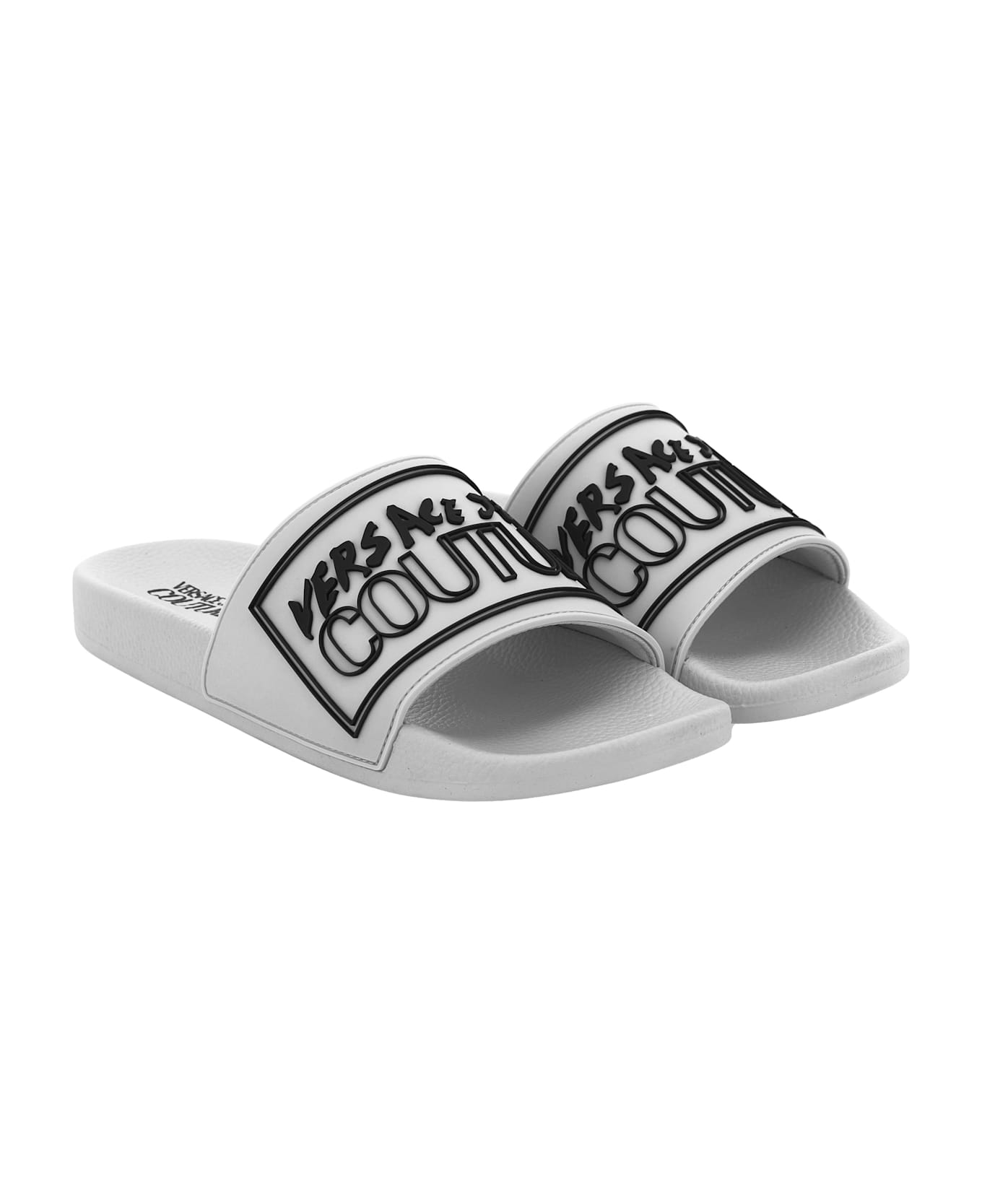Versace Jeans Couture Men
s Pool Slides - White