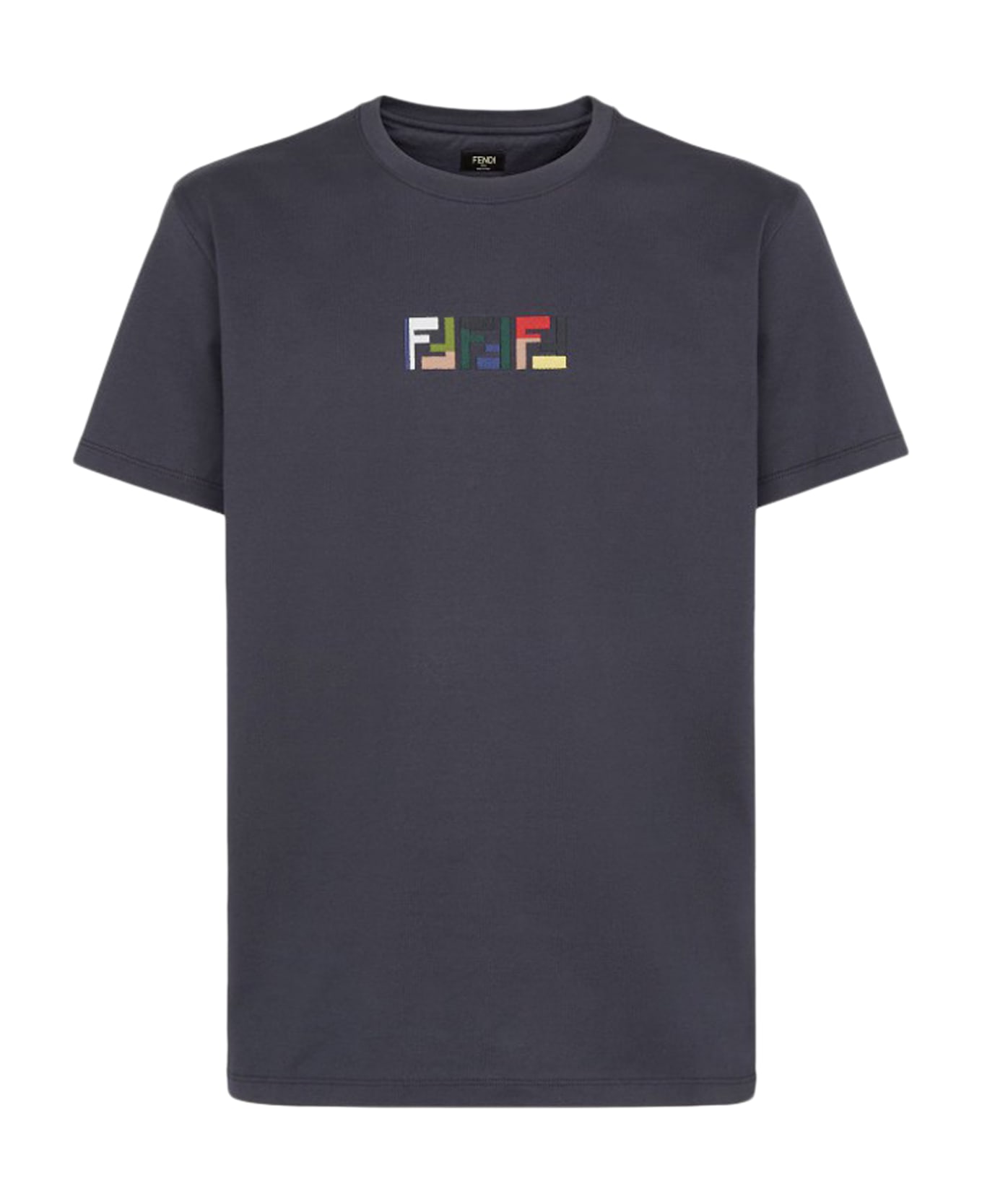 【関税&送料込】Fendi Cotton Blend Embroidered T-Shirt With FY1257APM4F0QG0_01