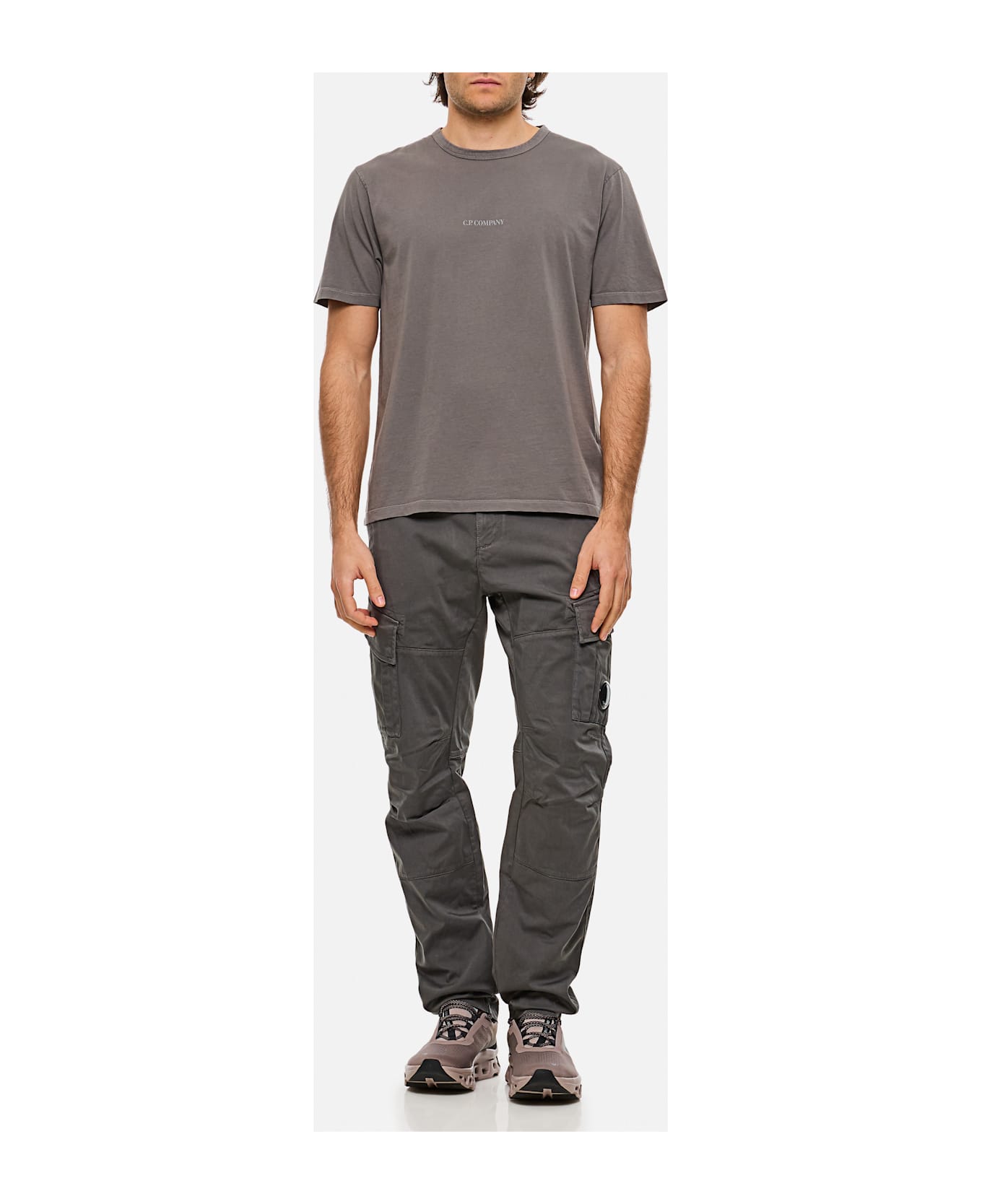 C.P. Company Mercerized Jersey Printed Logo T-shirt - Grey