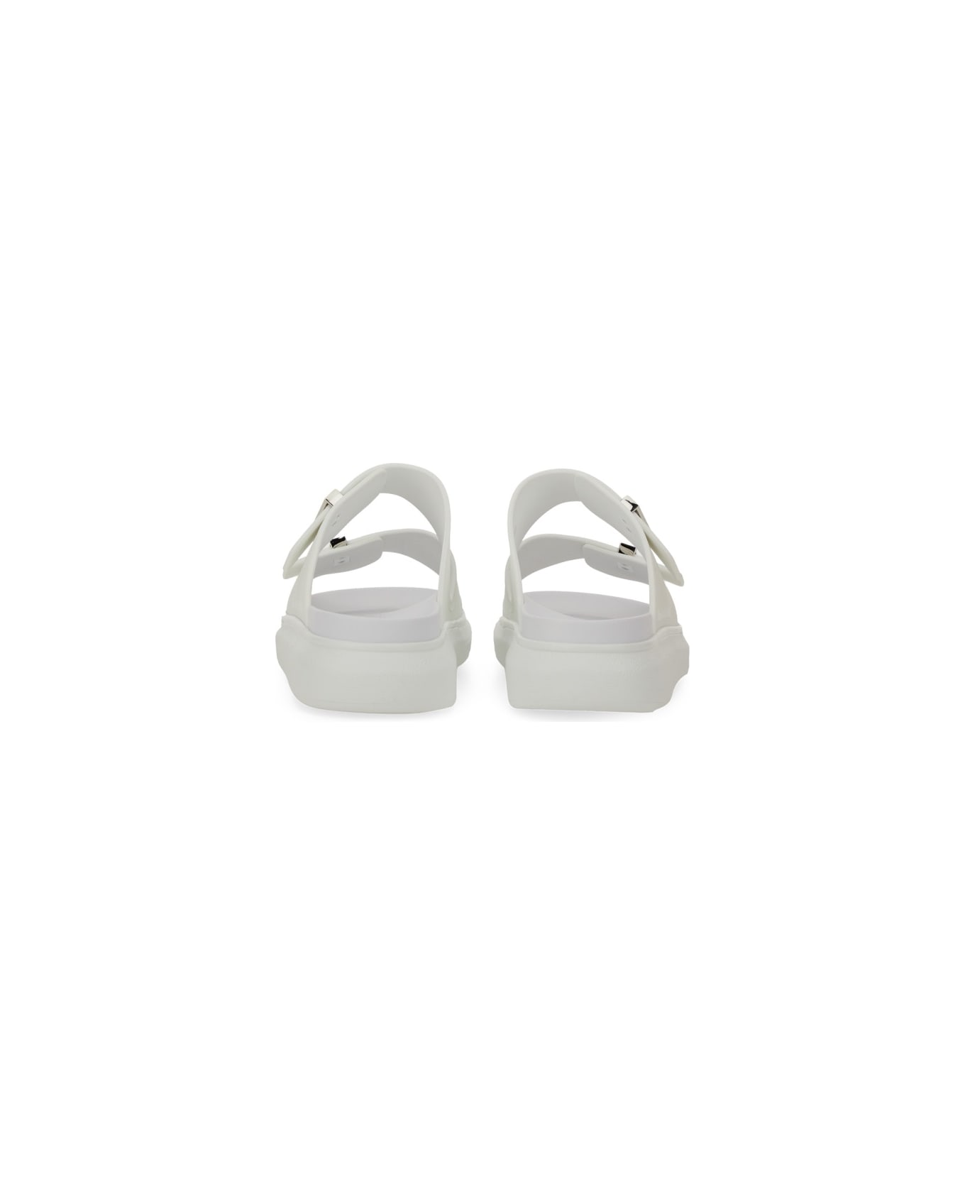 Alexander McQueen Hybrid Double Buckle Sandal - SILVER
