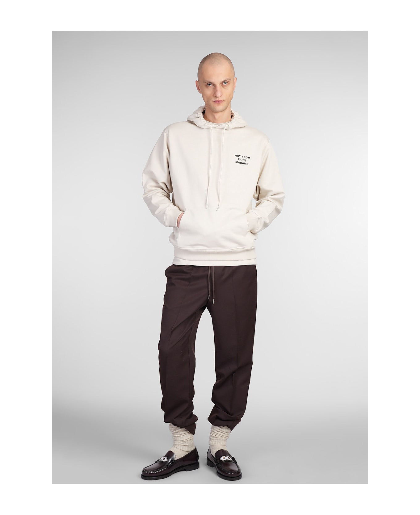 Drôle de Monsieur Sweatshirt In Beige Cotton - beige