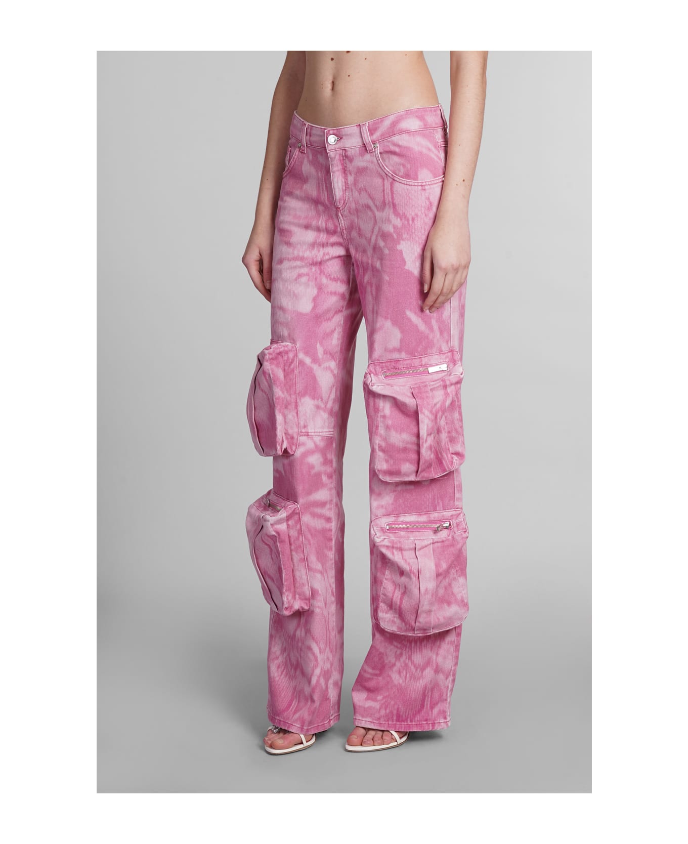 Blumarine Jeans In Rose-pink Cotton - rose-pink ボトムス