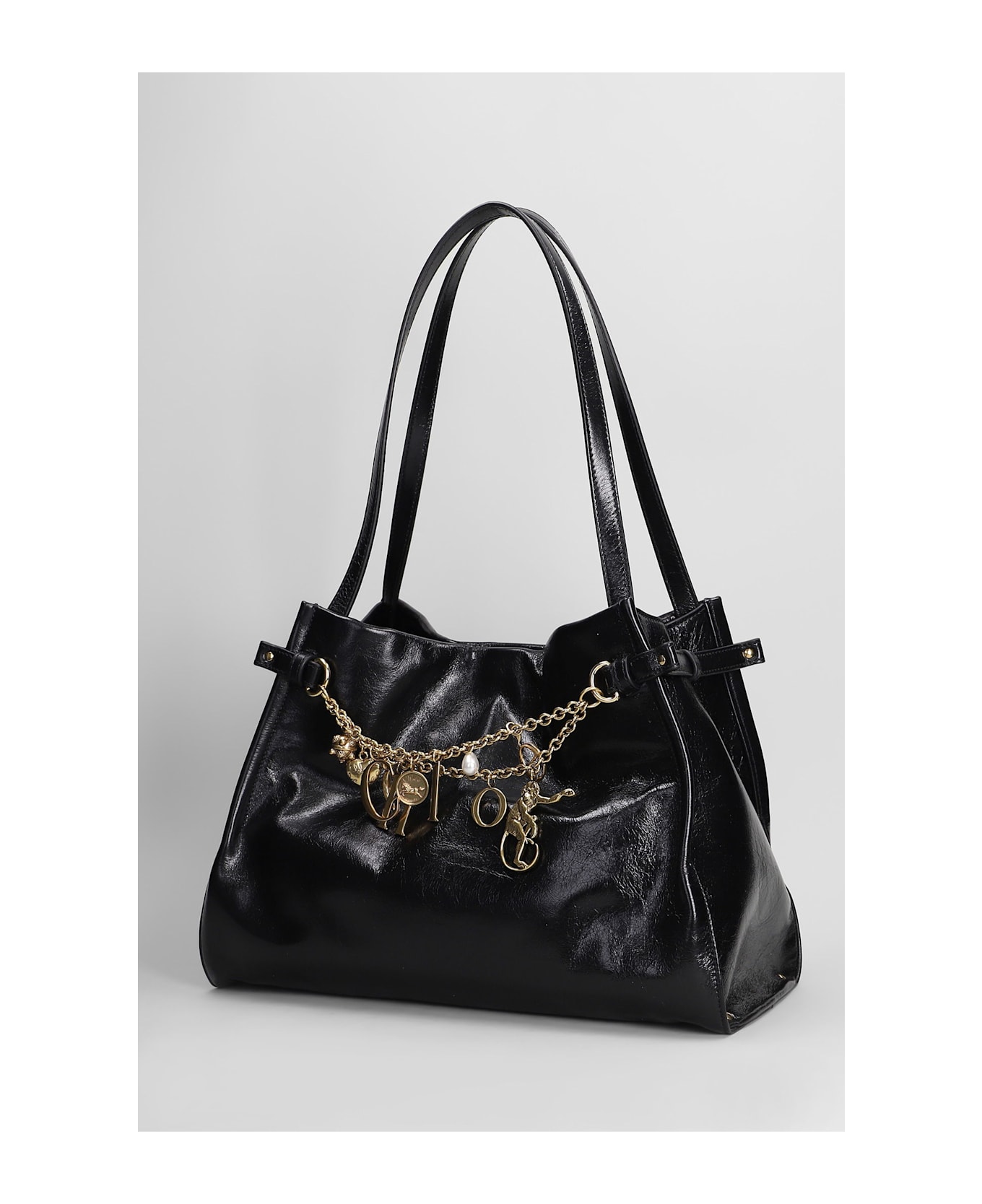 Chloé Chloe Charms Tote In Black Leather - black