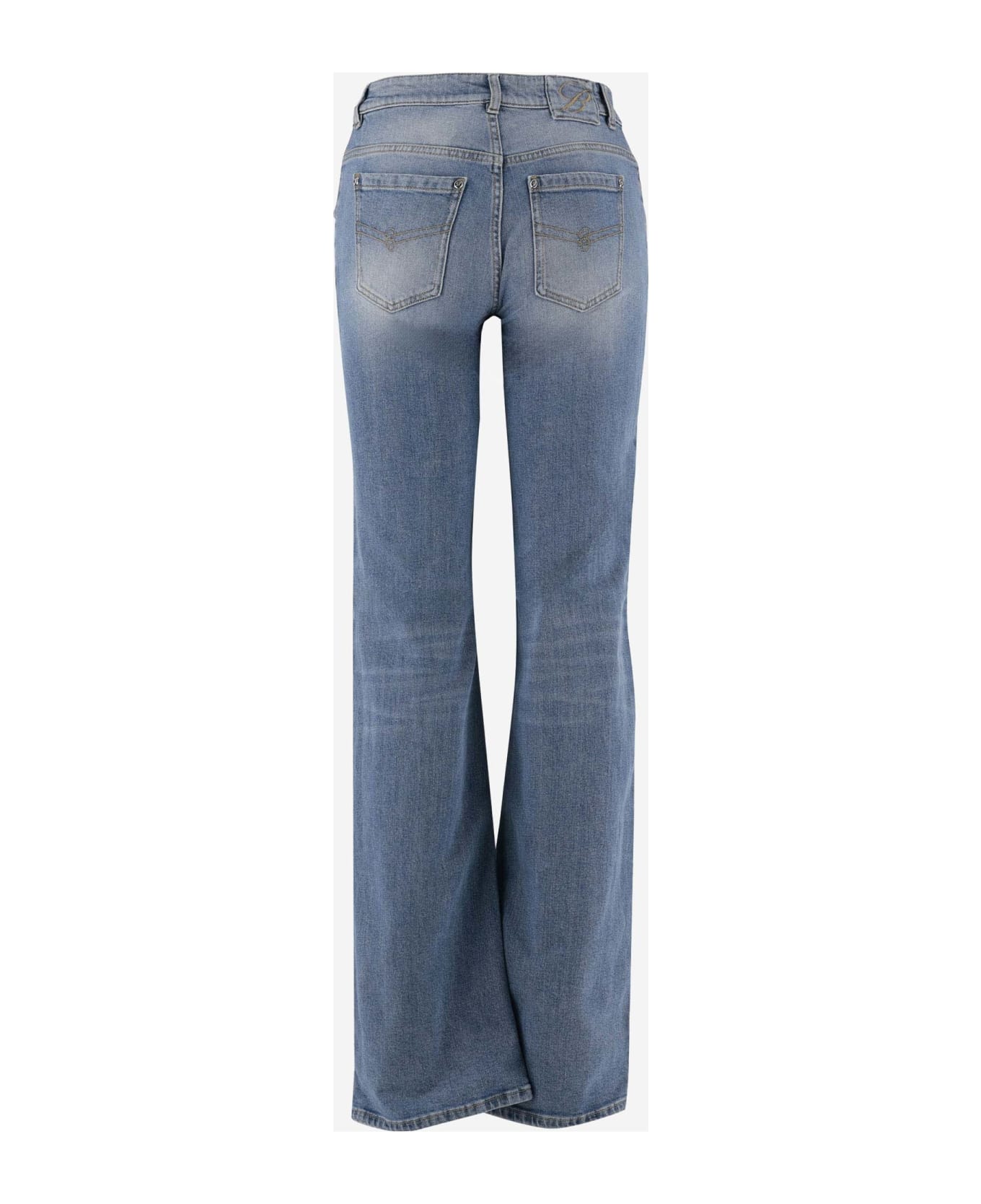 Blumarine Flared Jeans In Stretch Cotton Denim - Denim