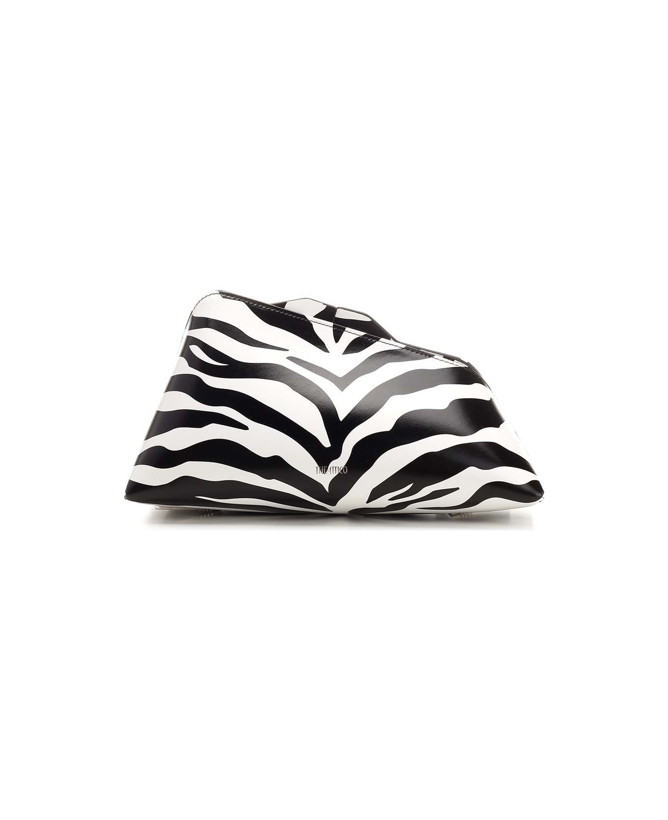 The Attico Zebra '8:30pm' Oversized Clutch - White クラッチバッグ