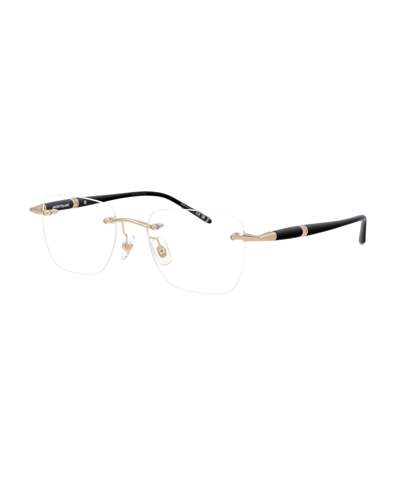 Montblanc Mb0346o Glasses - 001 GOLD BLACK TRANSPARENT アイウェア