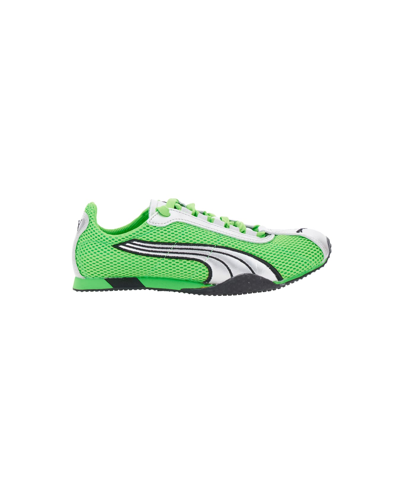 Puma 'h-street Og' Green Low Top Perforated Sneakers With Maxi Logo On The Tongue In Tech Fabric Unisex - Green