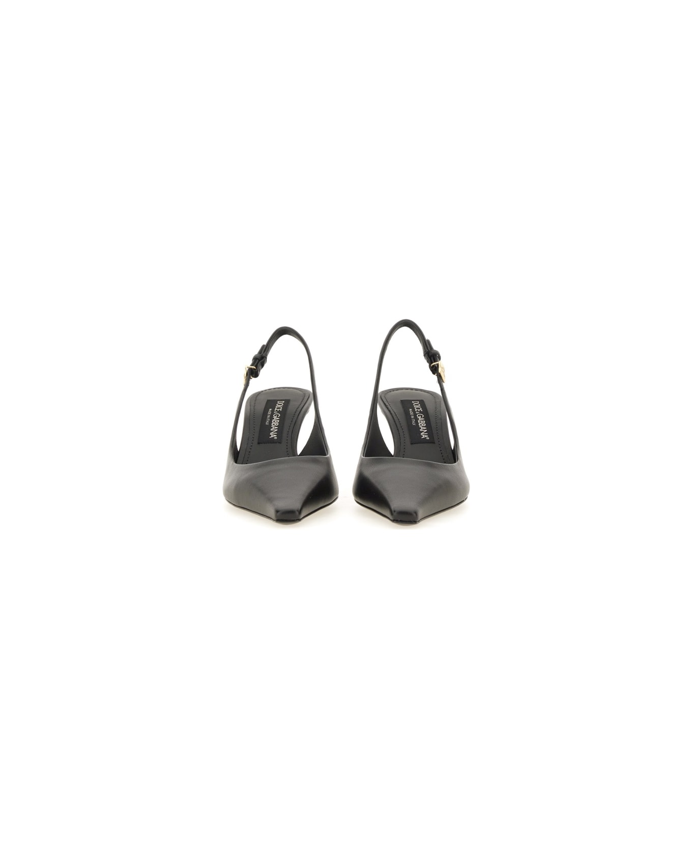 Dolce & Gabbana Slingback With Logo - Nero