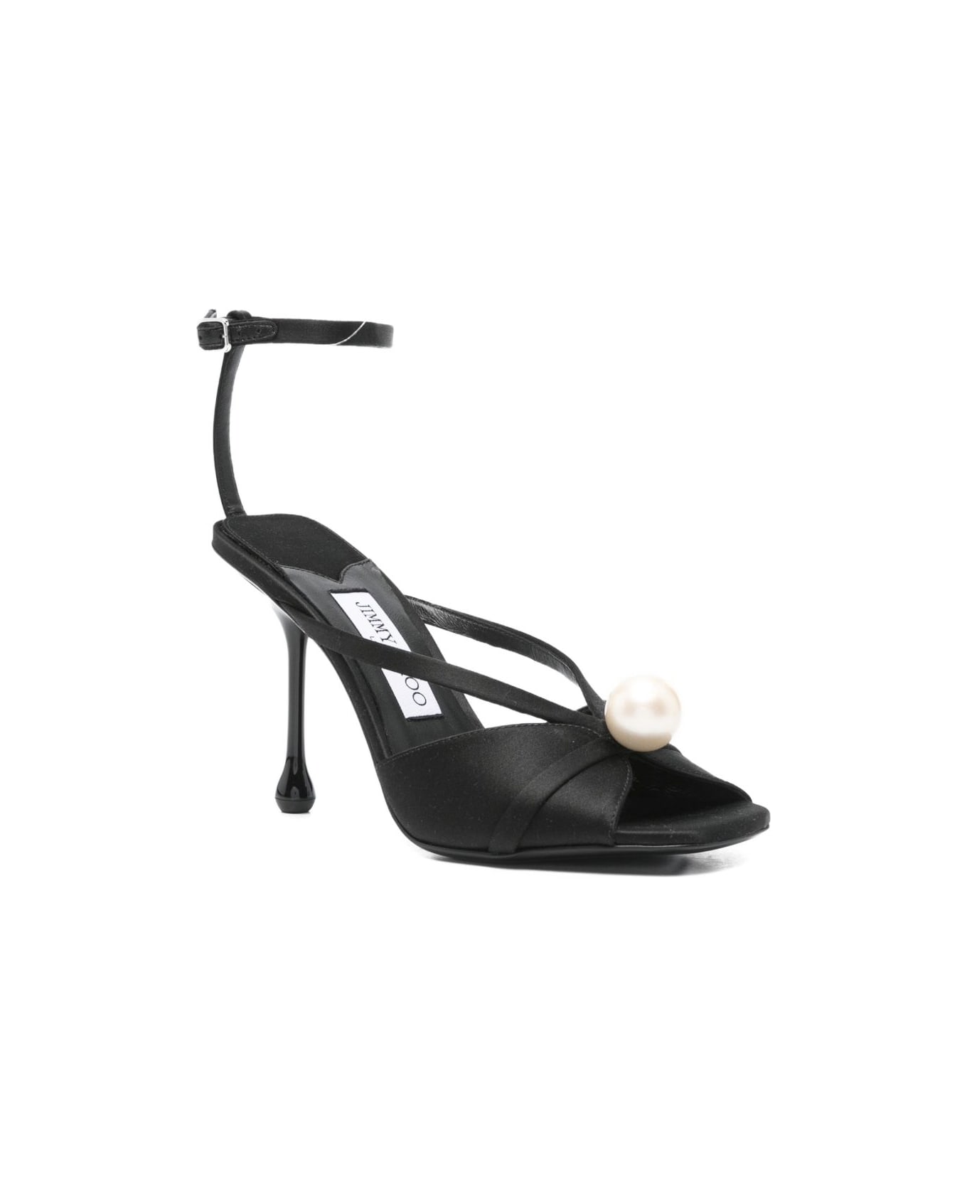 Jimmy Choo Siva 95 Satin Sandals - Black