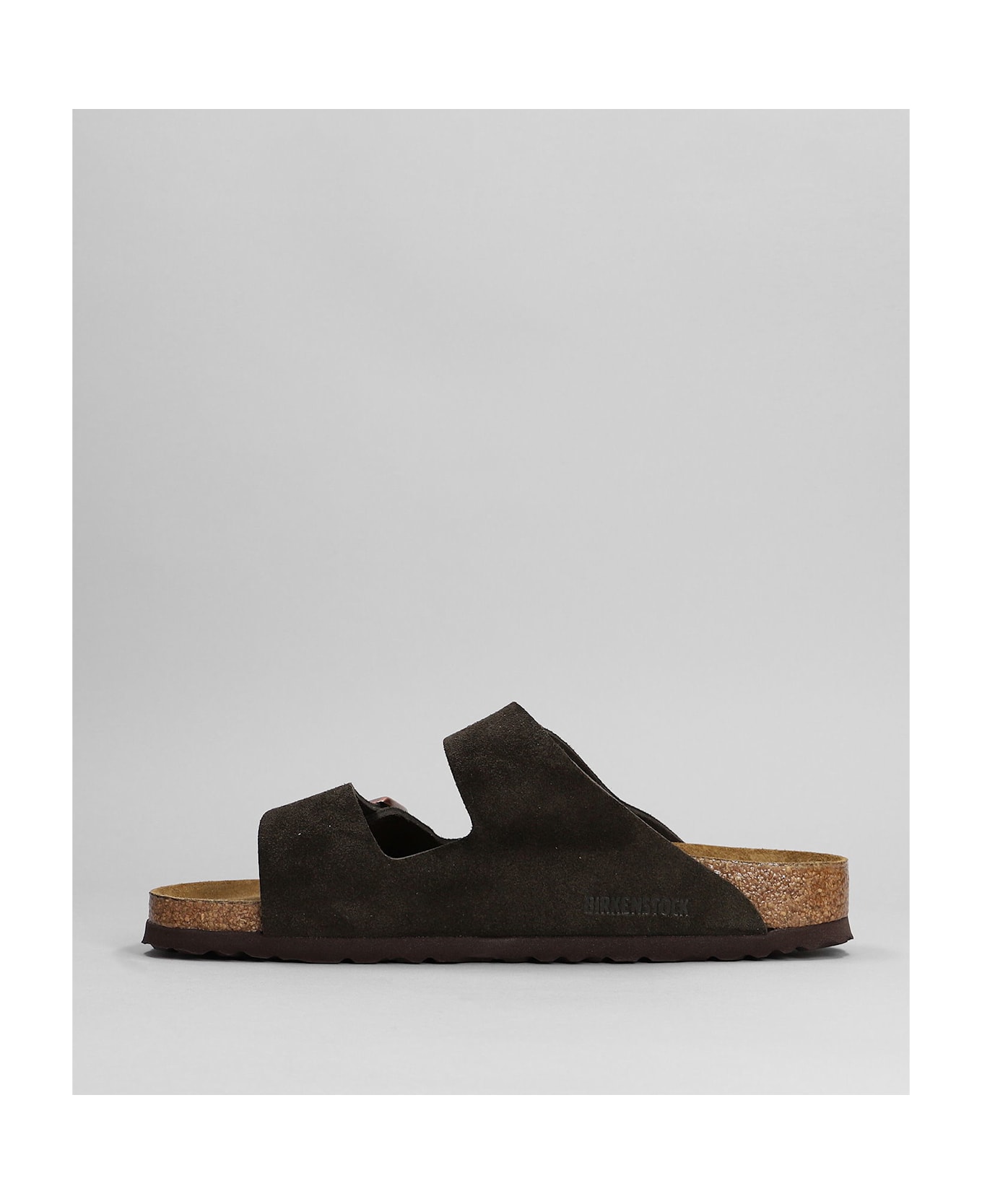 Birkenstock Arizona Sfb Flats In Brown Suede - brown