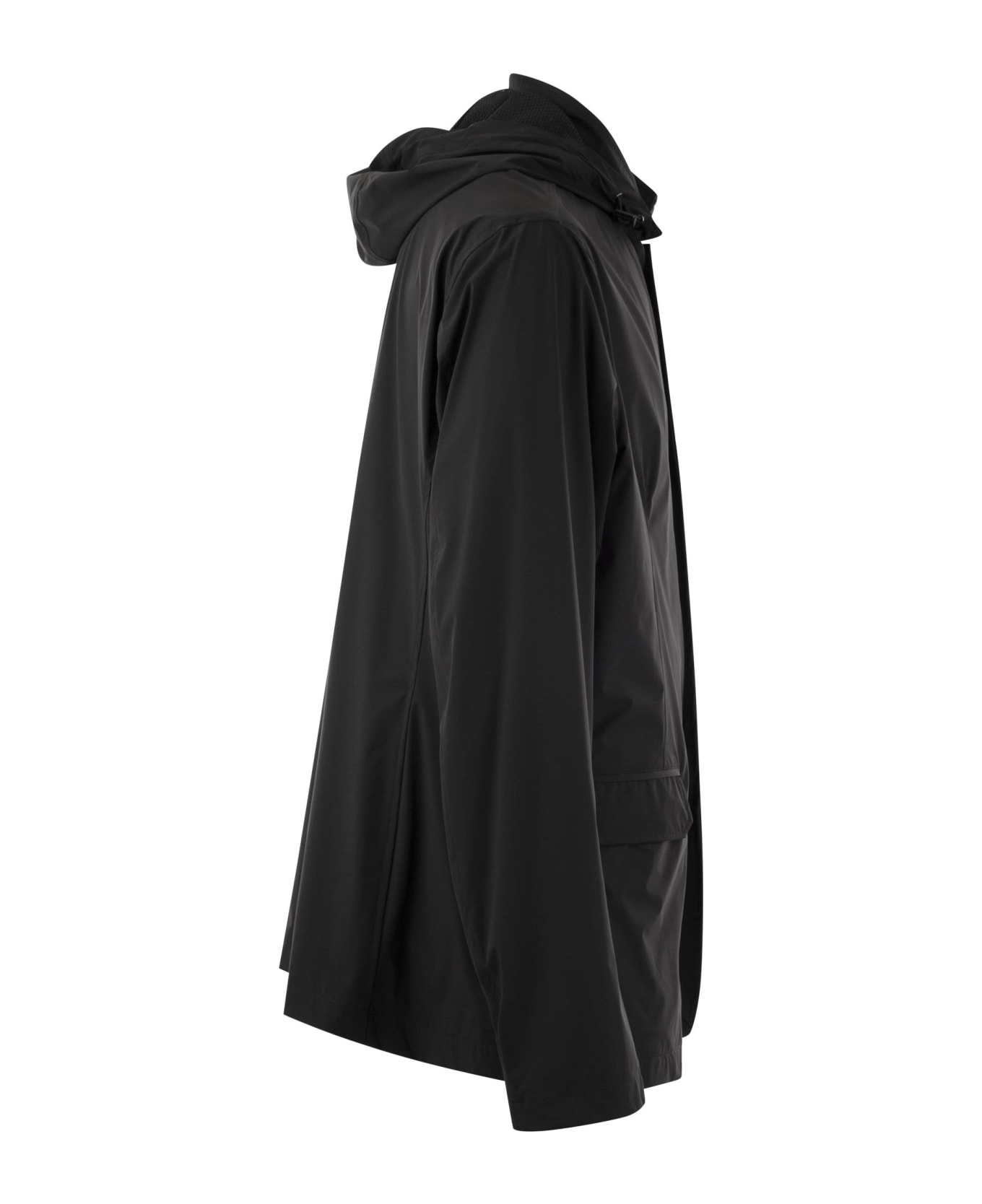 Herno Technical Fabric Jacket With Hood - Black ジャケット