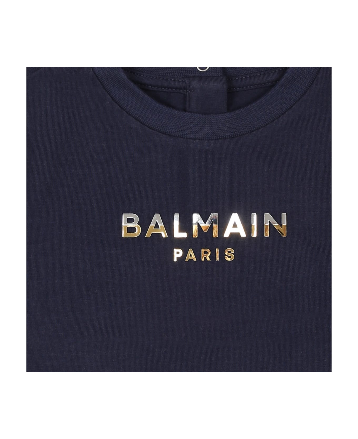 Balmain Blue T-shirt For Babykids With Logo - Blue