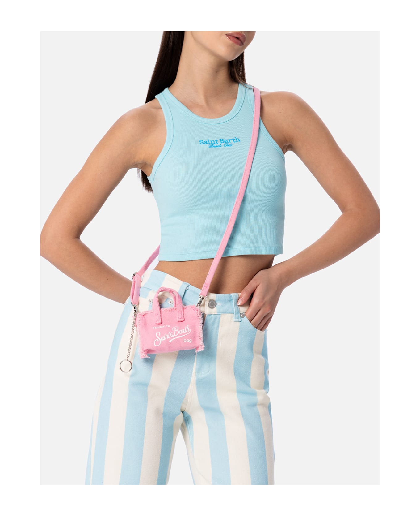 MC2 Saint Barth Pink Cotton Canvas Key Holder - PINK