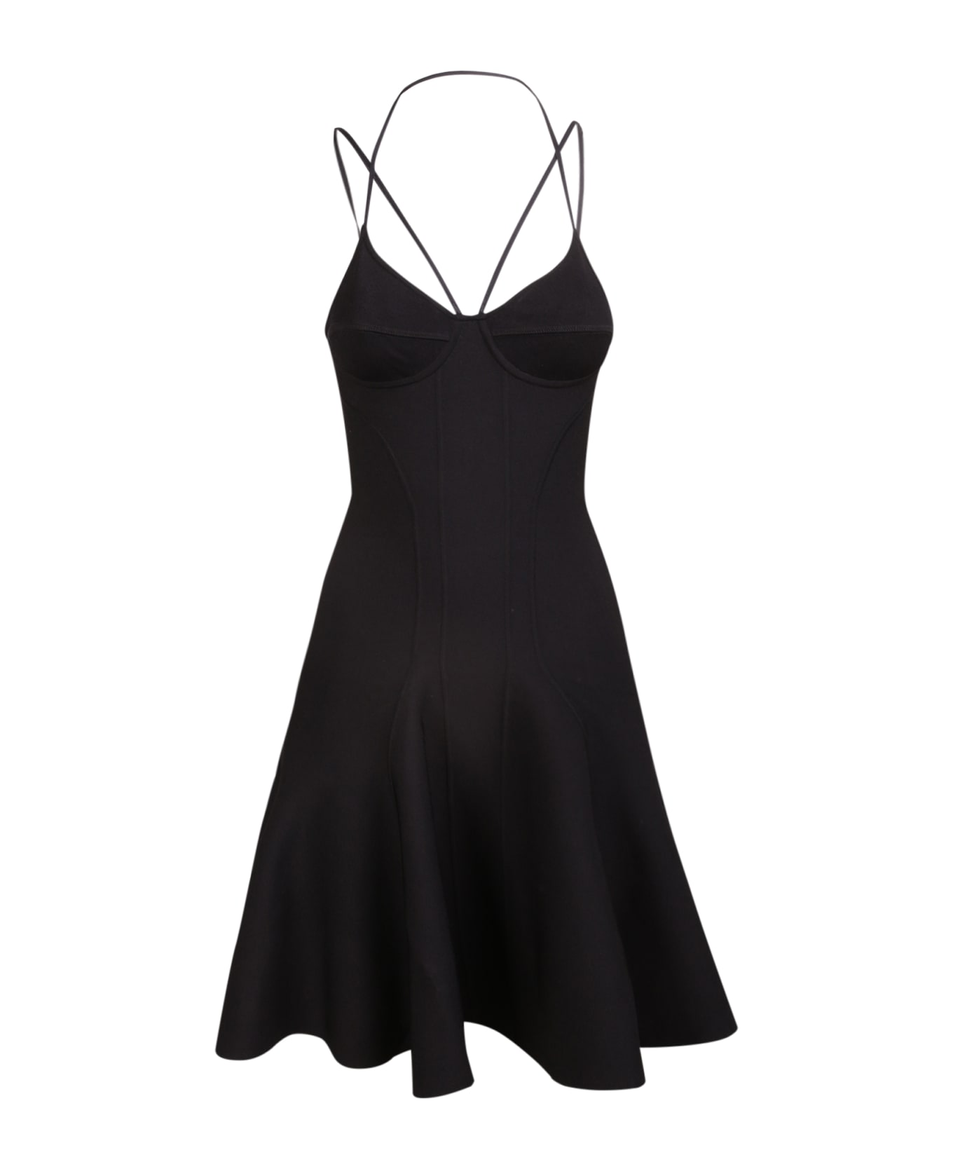 Alexander McQueen Fluted Mini Dress - Black