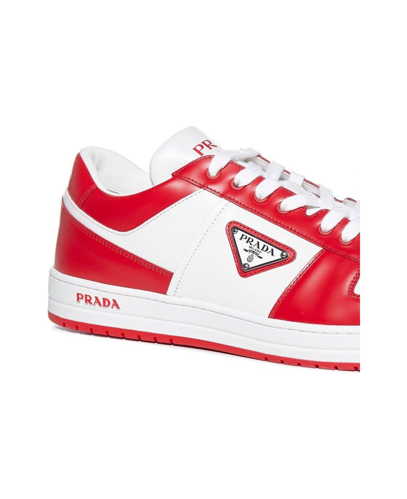 Prada Logo Patch Lace-up Sneakers - Bianco+laccato スニーカー
