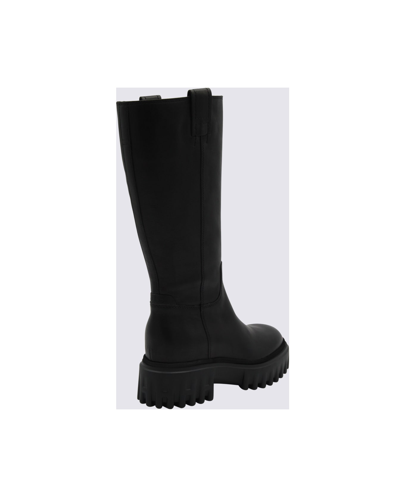 Hogan Black Leather Boots - Black