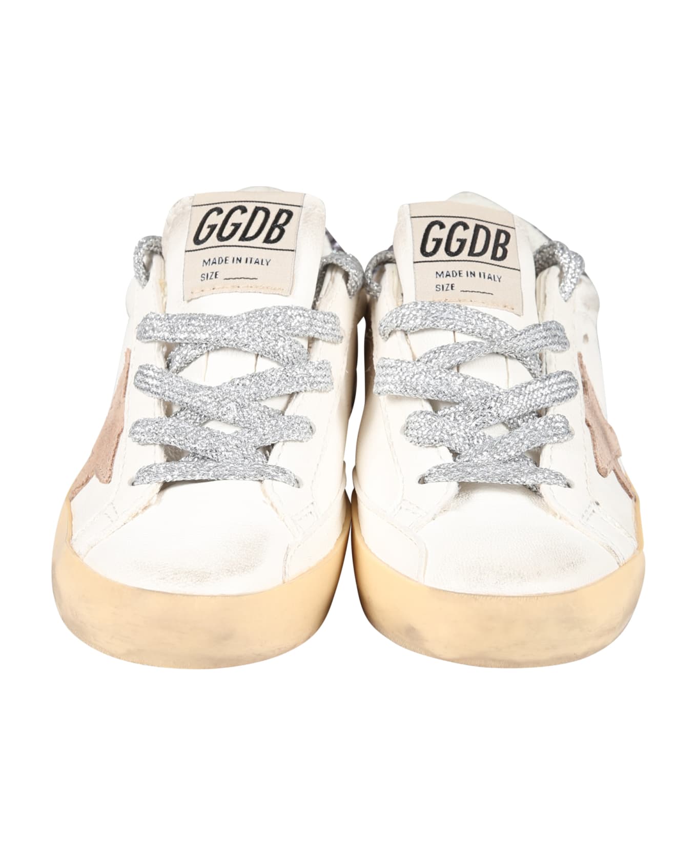 Golden Goose White Sneakers For Girl With Star - White