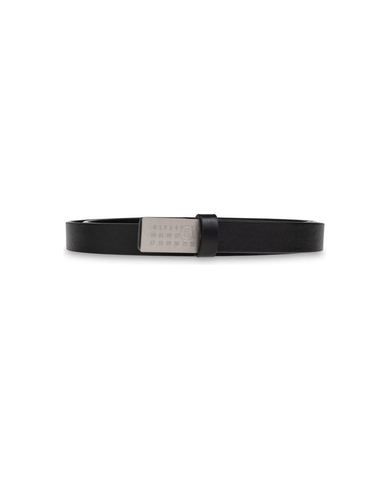 MM6 Maison Margiela Logo Plaque Belt - BLACK