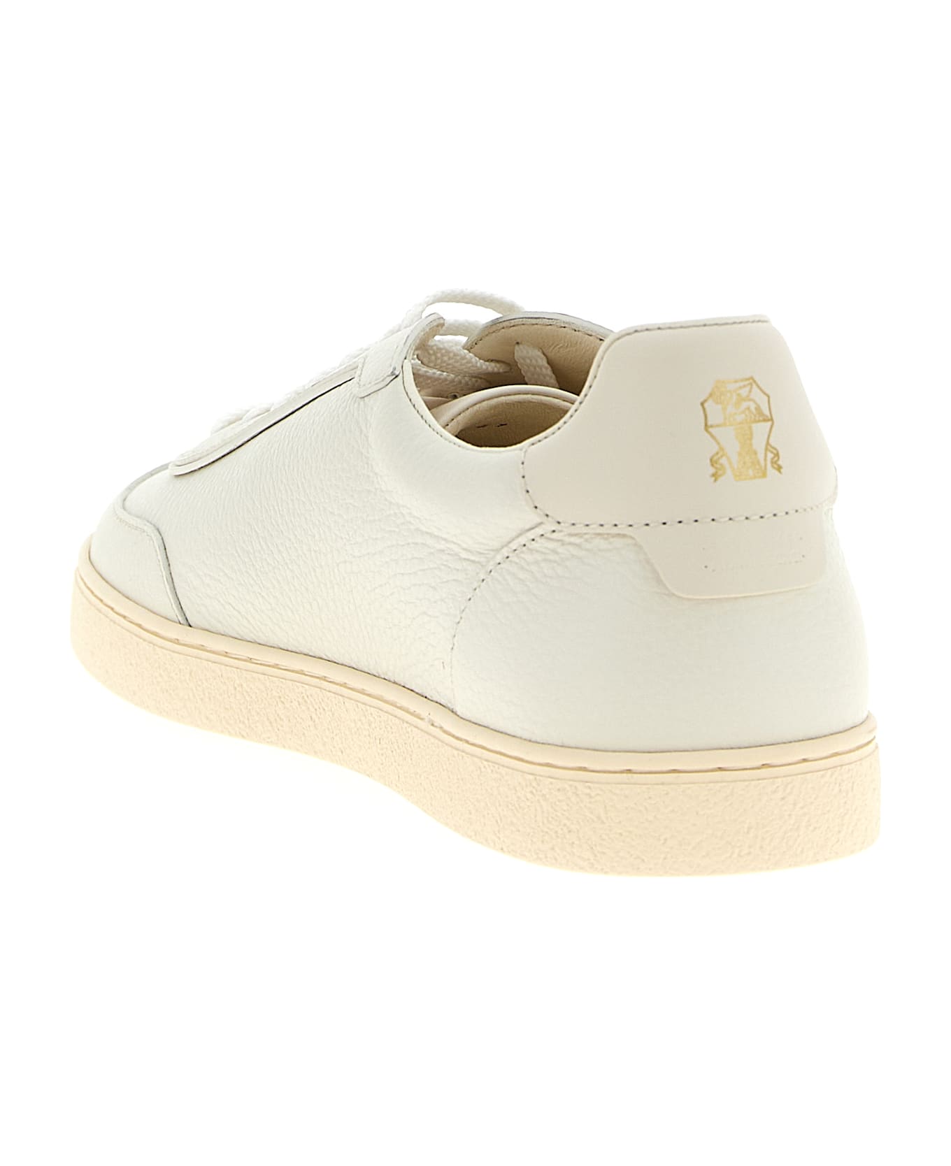 Brunello Cucinelli Deer Leather Sneakers - White