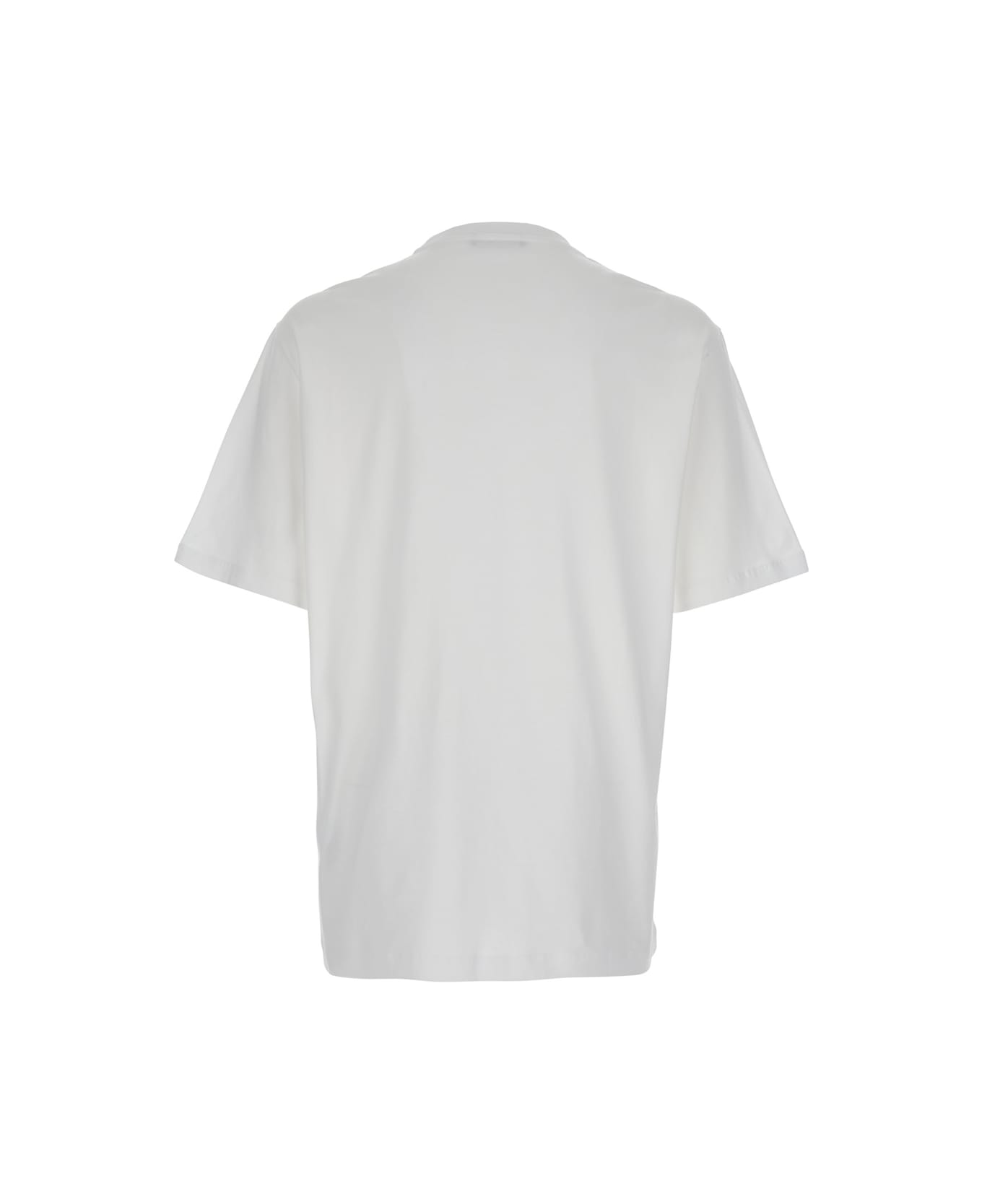 Versace White T-shirt With Medusa Head Logo Print On The Front In Cotton Man - White