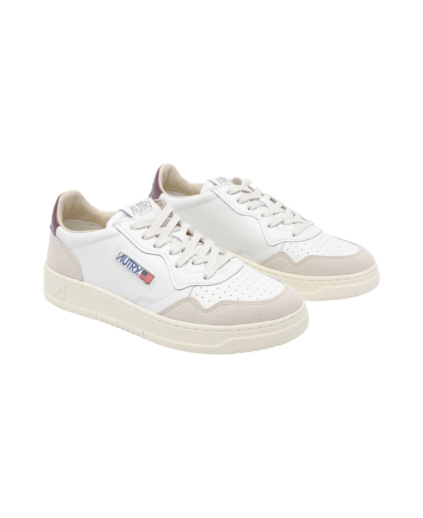 Autry Medalist Low Sneakers - WHITE/RED