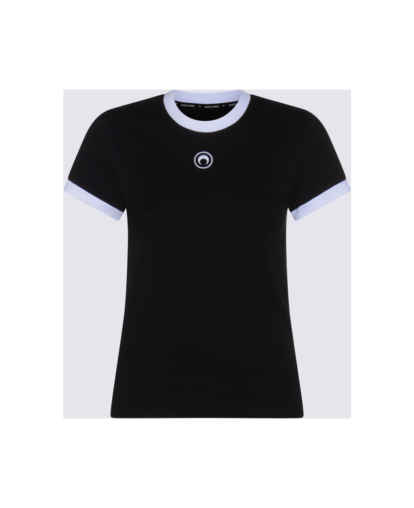 Marine Serre Black Cotton T-shirt - Black