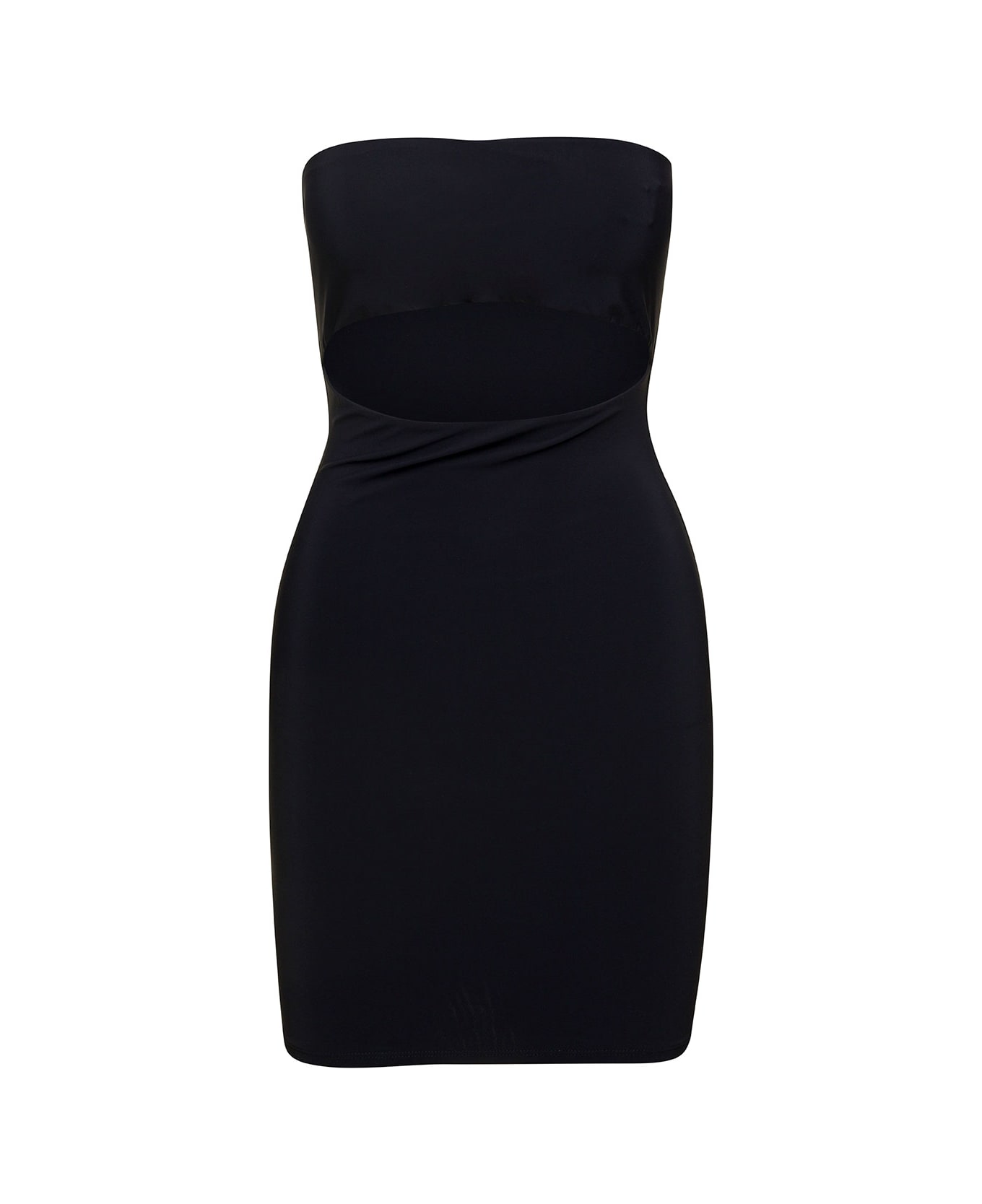 Amazuìn 'romy' Black Tie-neck Minidress In Polyamide Woman - Black
