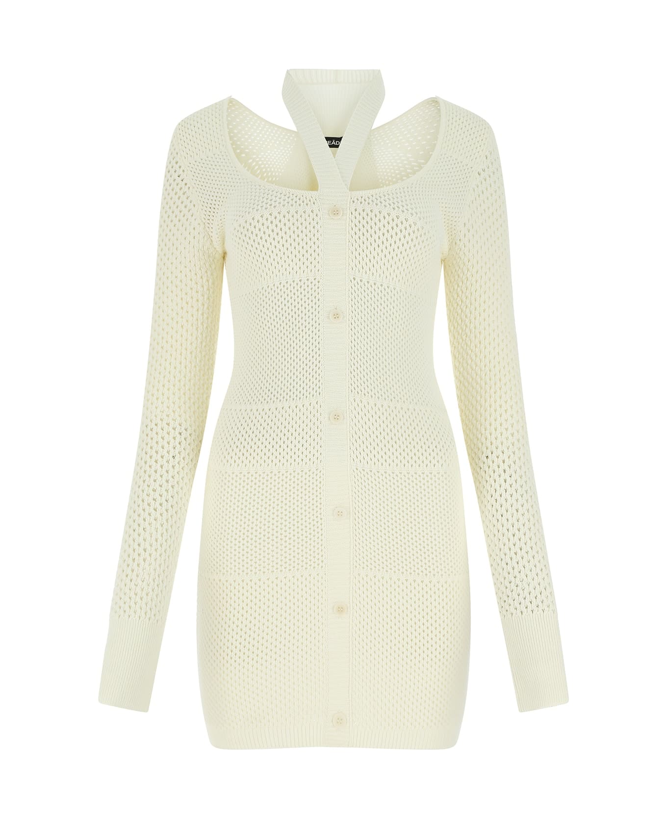 ANDREĀDAMO Ivory Stretch Viscose Blend Dress - 0474