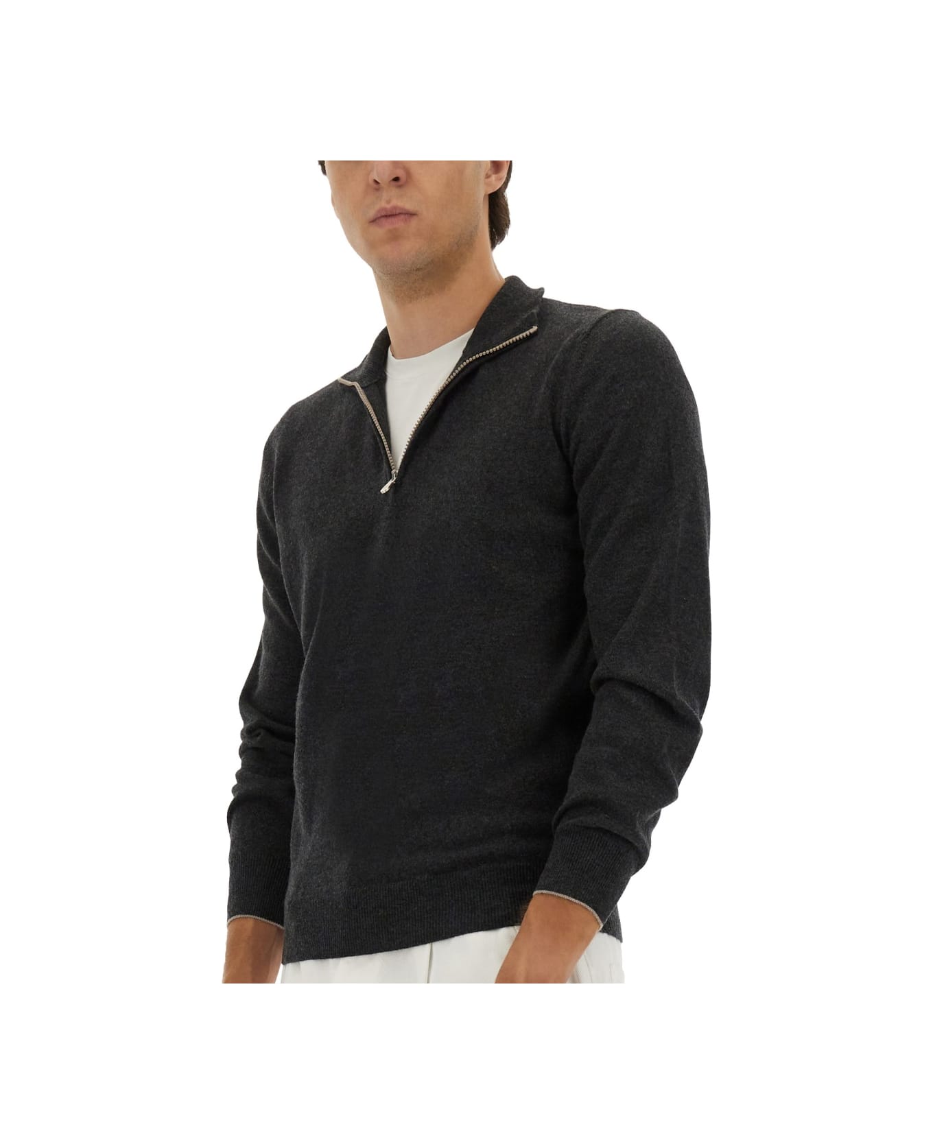 Brunello Cucinelli Cashmere Turtleneck Sweater - GREY