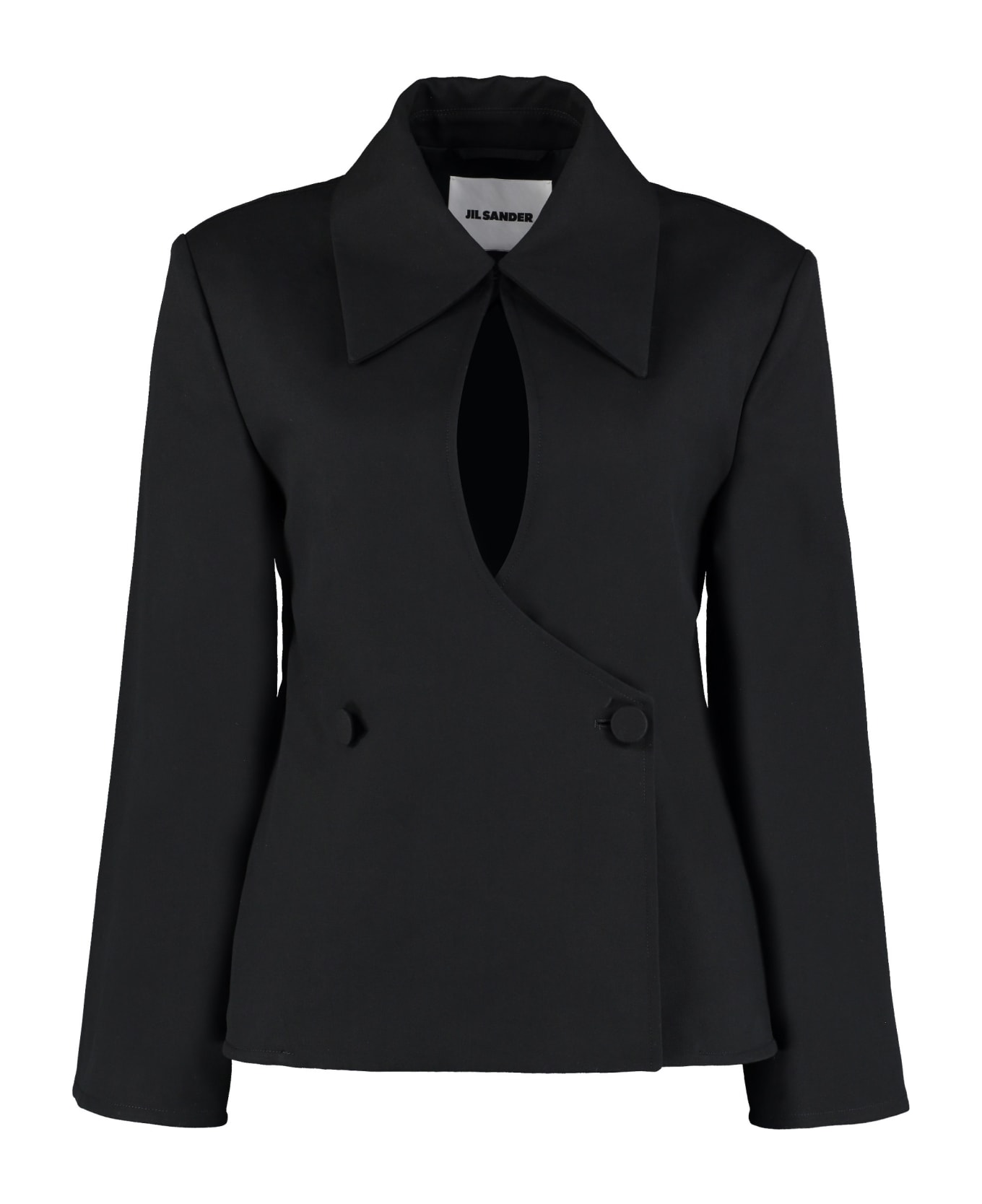 Jil Sander Button-front Cotton Jacket - black