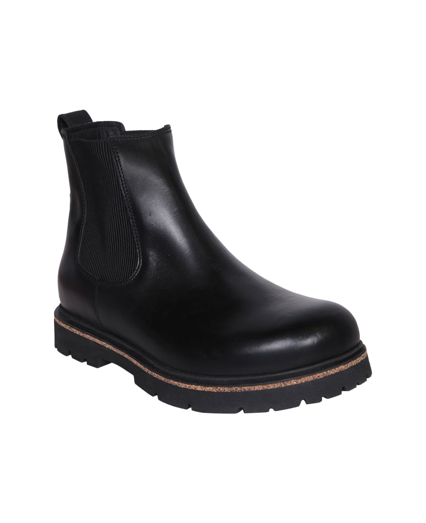Birkenstock Highwood Combat Boots In Black Leather - Black