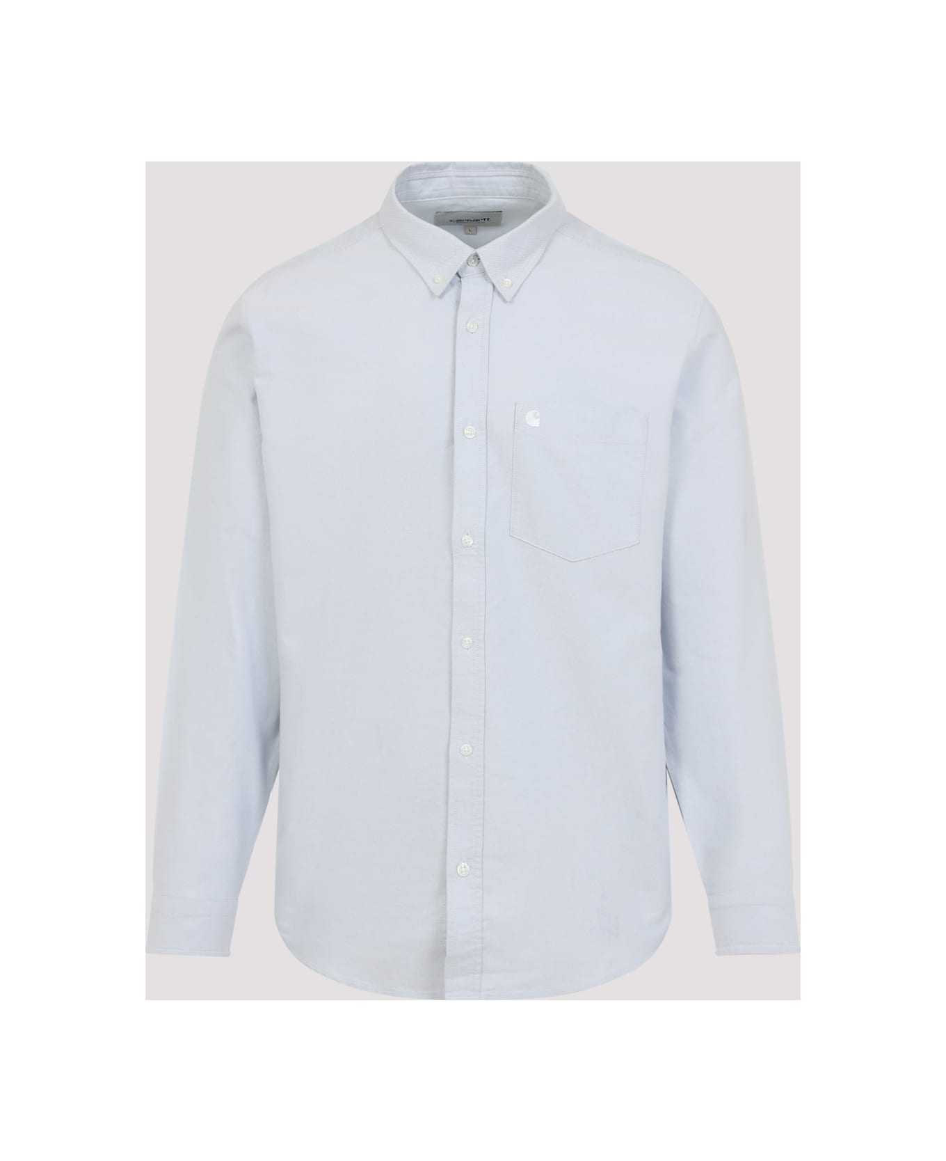 Carhartt Ls C-logo Shirt - Lxx Blue Fog / White