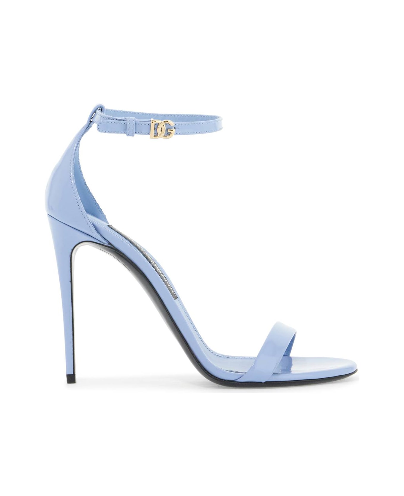 Dolce & Gabbana Glossy Leather Sandals - CARTA ZUCCHERO 6 (Light blue)