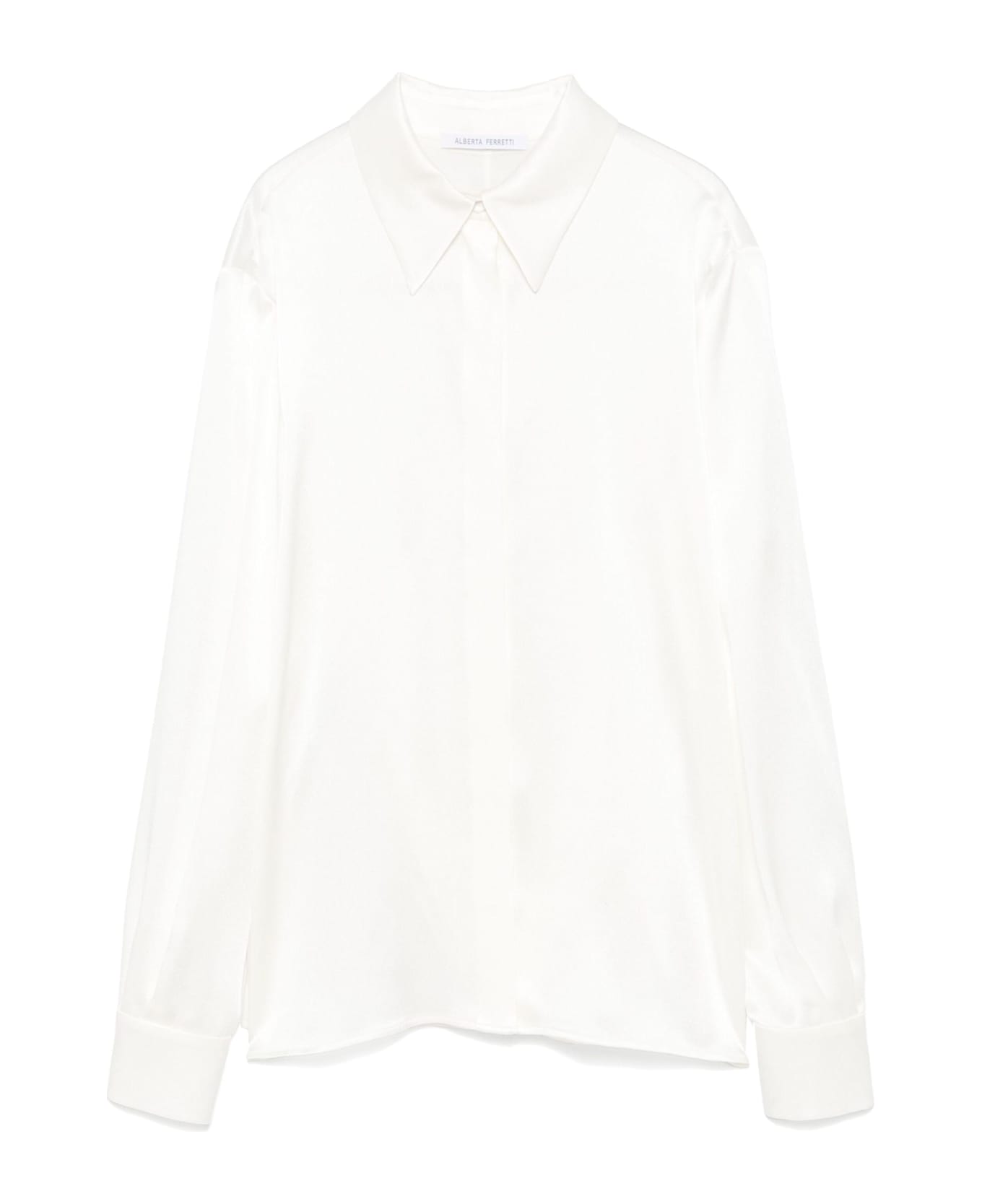 Alberta Ferretti White Satin Shirt - Bianco