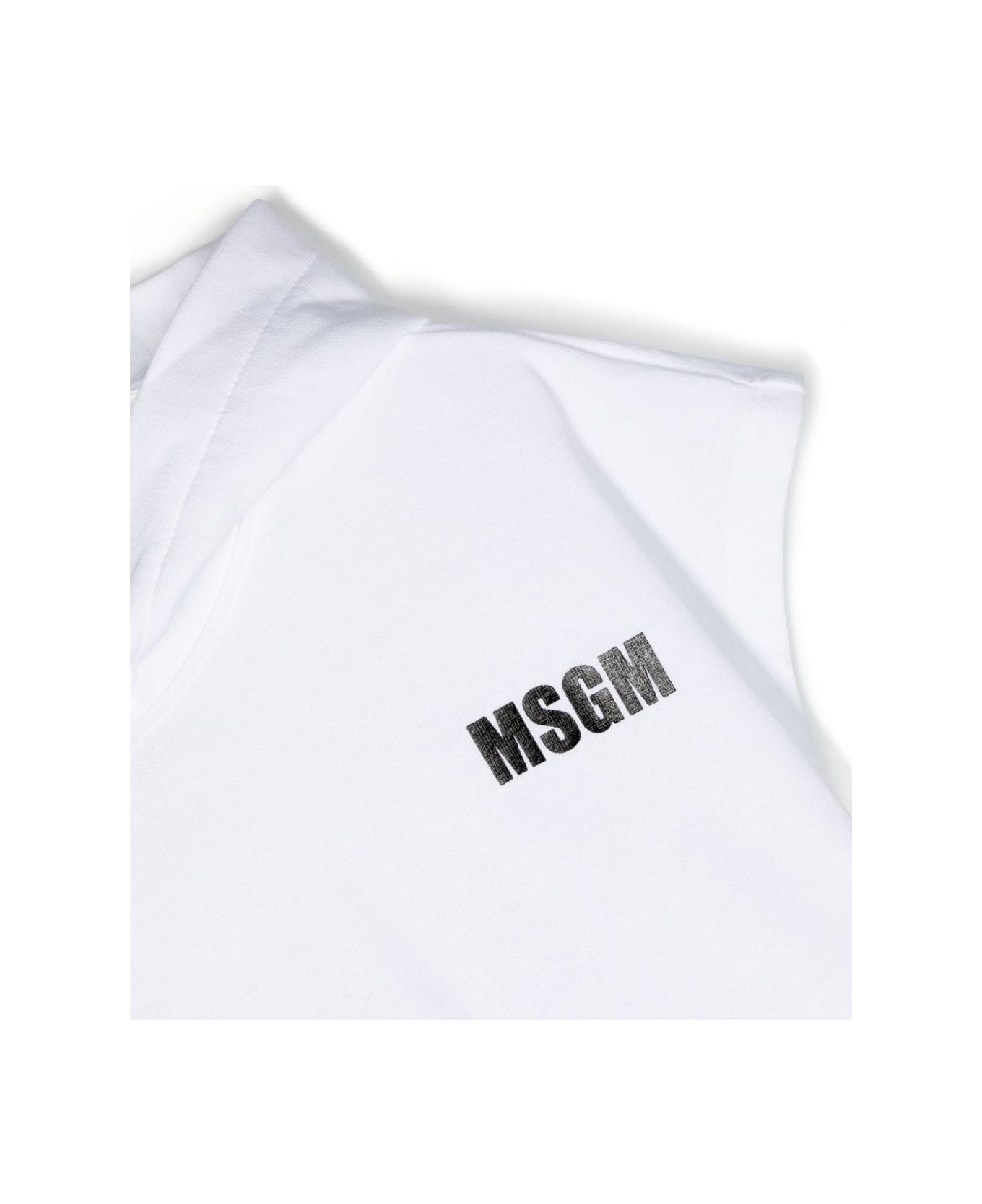 MSGM Felpa Con Logo - White