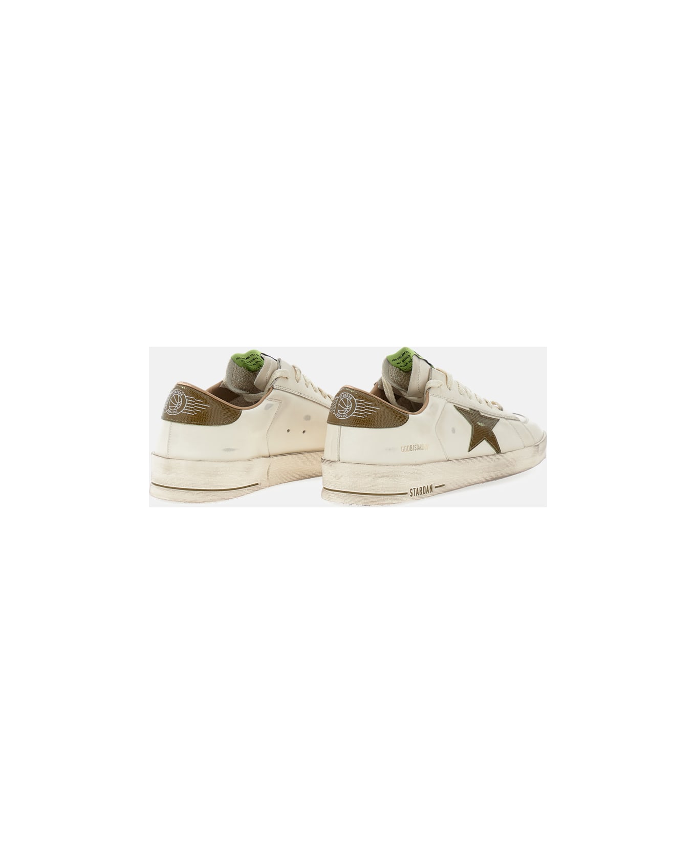Golden Goose Stardan Leather Upper Nabu Star And Heel - White