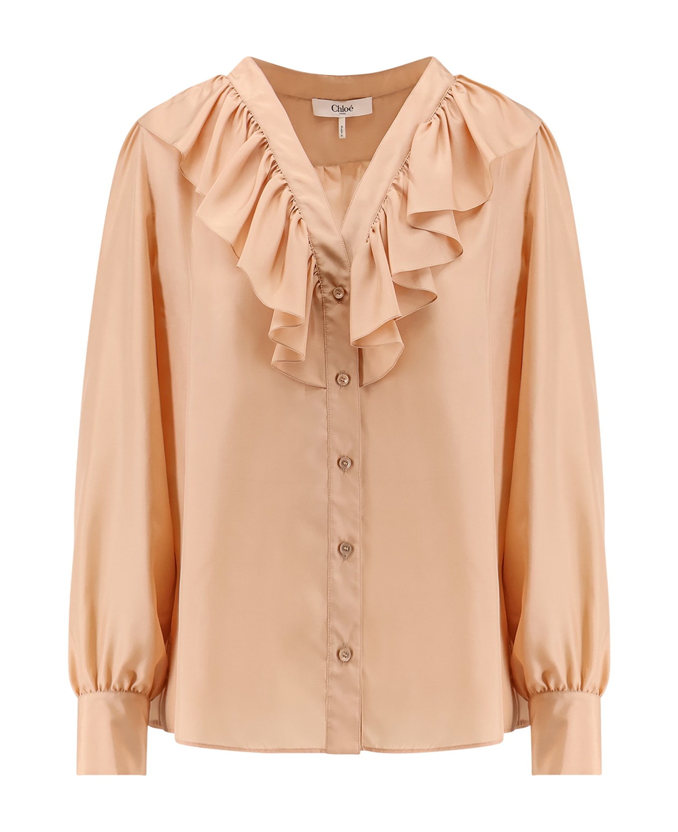 Chloé Silk Shirt With Rouches