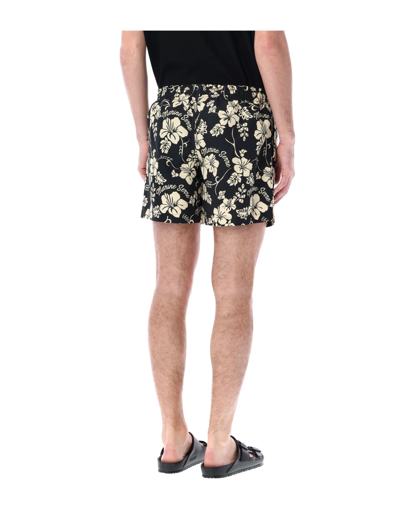 Marine Serre Hawaiian Beach Shorts - BLACK 水着