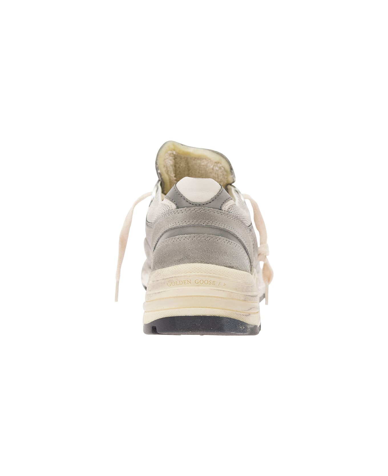Golden Goose 'deadstar' Grey Low Top Sneakers With Star Patch In Mixed Of Tech Materials Woman - Grigio