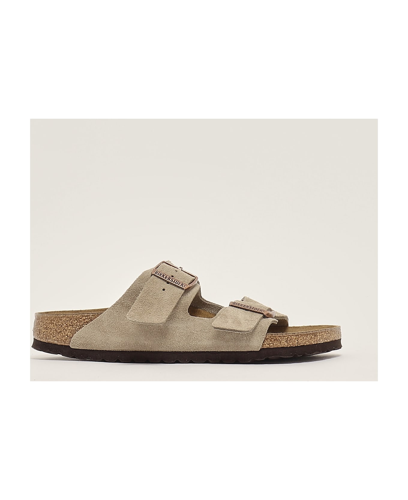 Birkenstock Arizona Taupe Suede Leather Sandal - TORTORA
