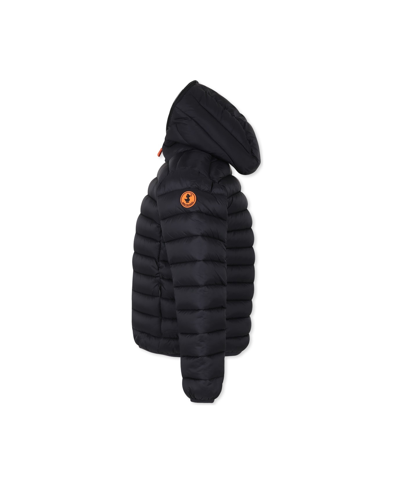 Save the Duck Black Down Jacket For Boy With Logo - Black