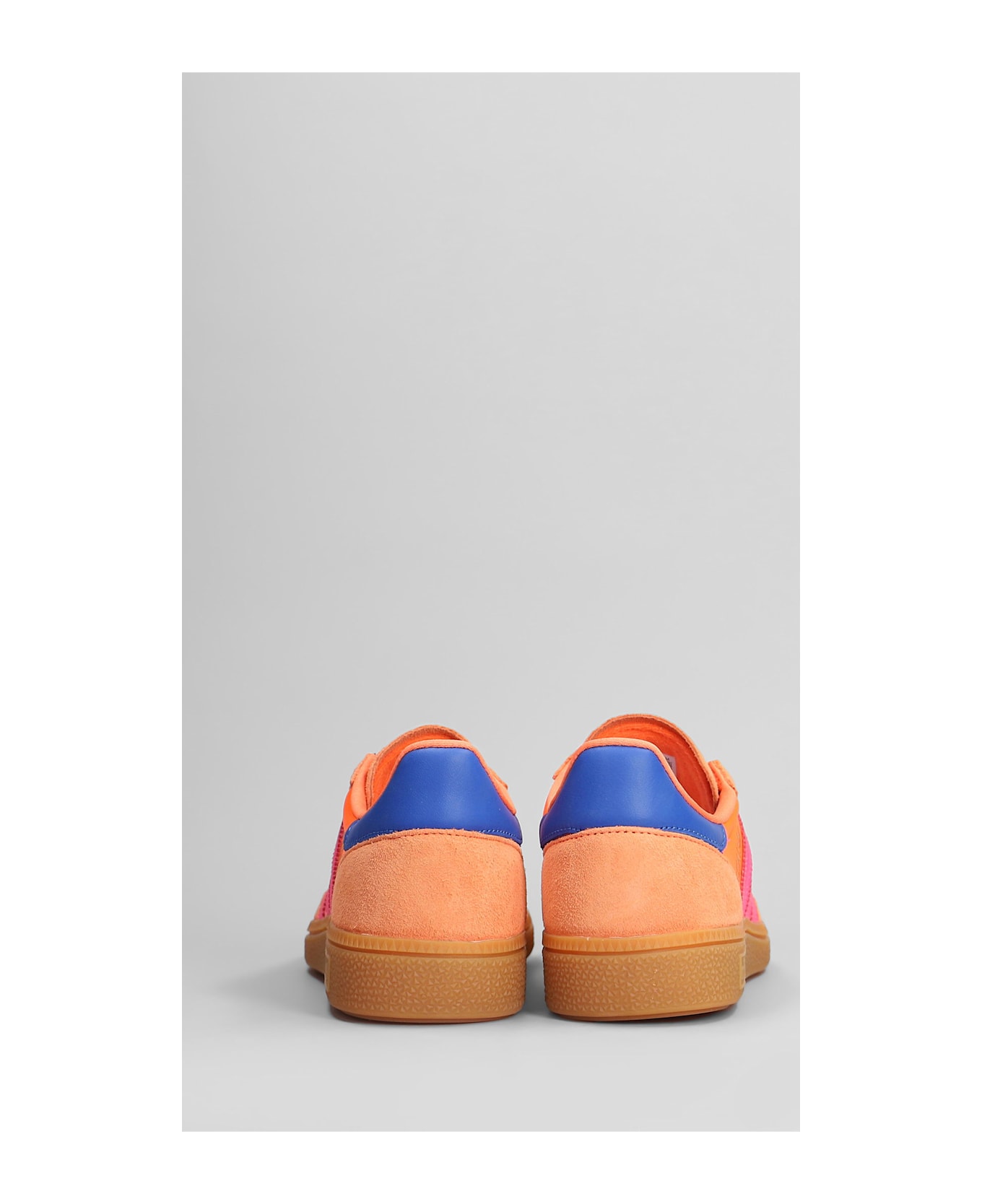 Adidas Handball Spezial Sneakers In Orange Suede And Fabric - orange