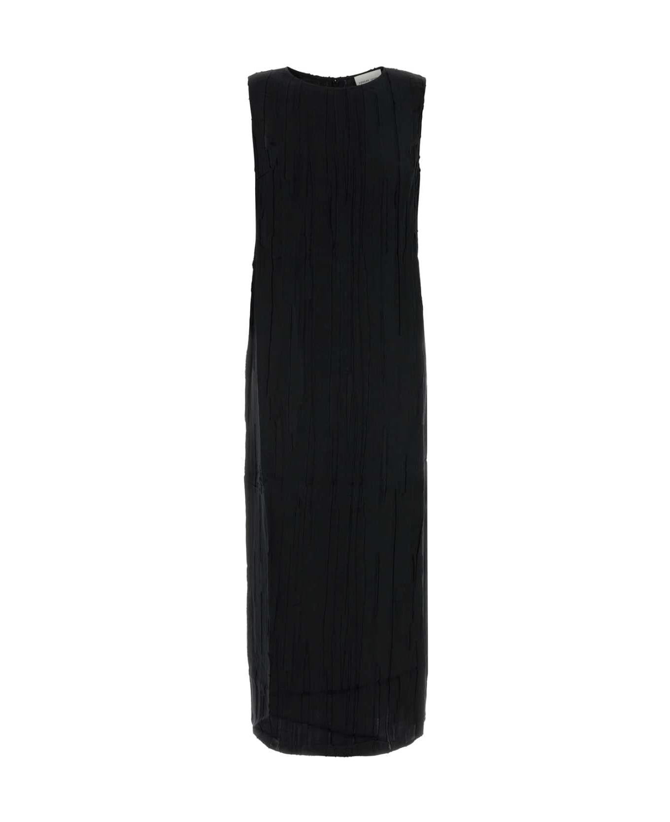 Loulou Studio Black Silk Blend Minga Dress - BLACK